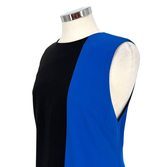 Alice + Olivia Coley Colorblock Sleeveless Shift Dress Black Blue Size 12 - Picture 4 of 10
